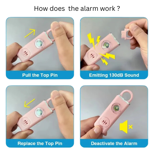 Original Personal Safety Alarm- 130dB Alarm with Strobe & Keychain