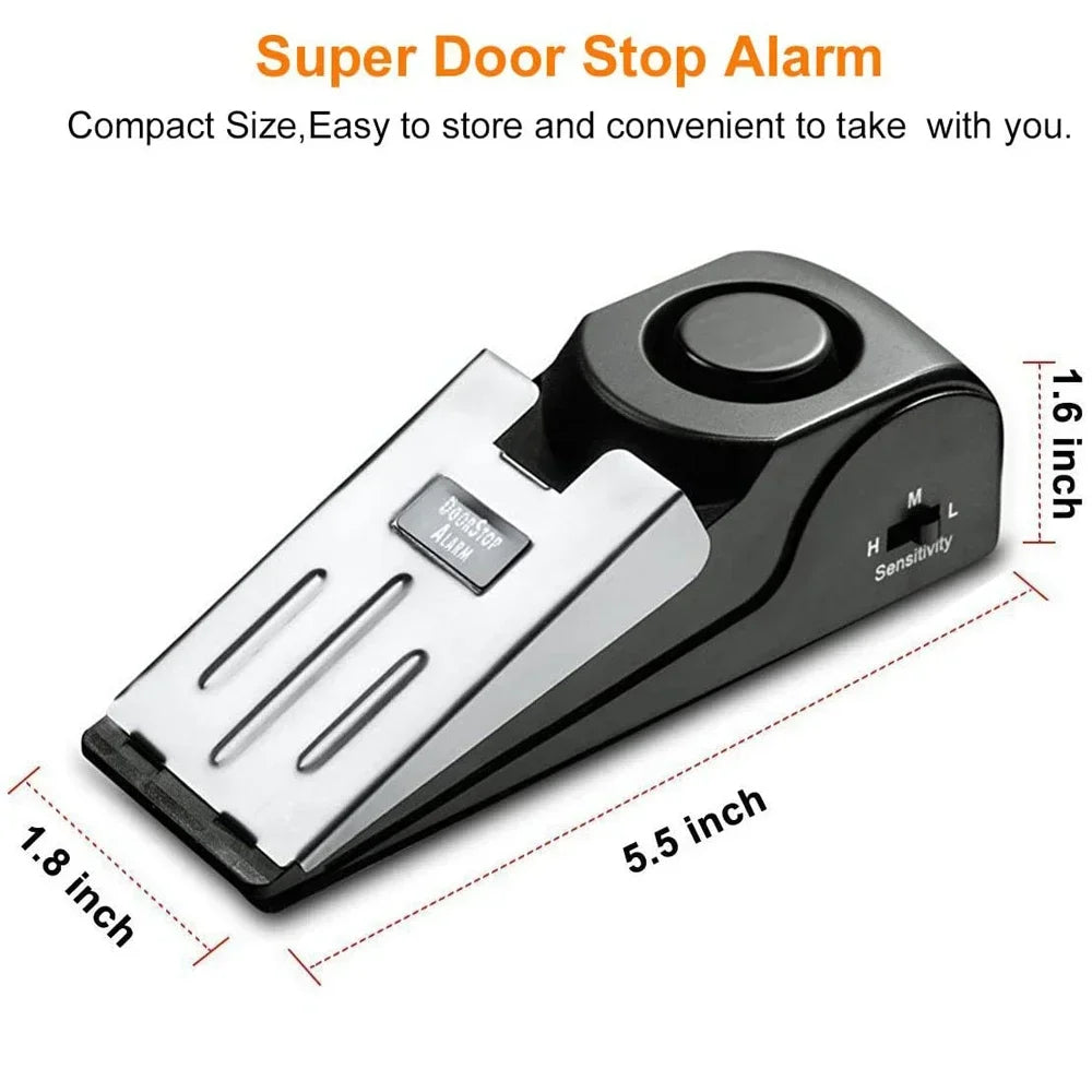 Door Stop Alarm – 120dB Portable Security Wedge for Home, Office & Travel