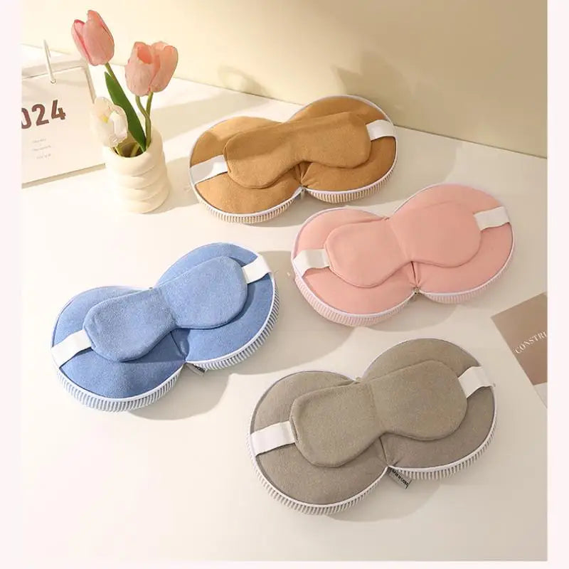 Adult eye mask travel pillow combo